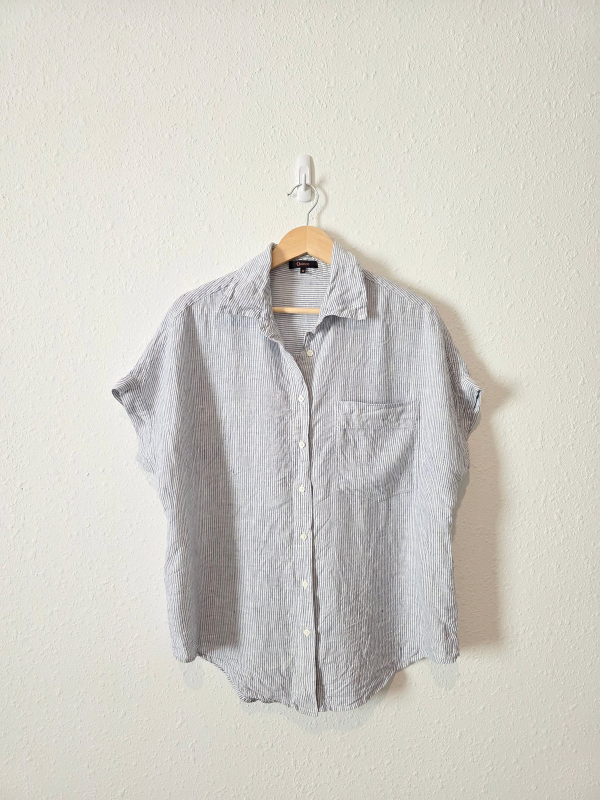 Quince Striped Linen Shirt (M)