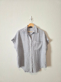 Quince Striped Linen Shirt (M)