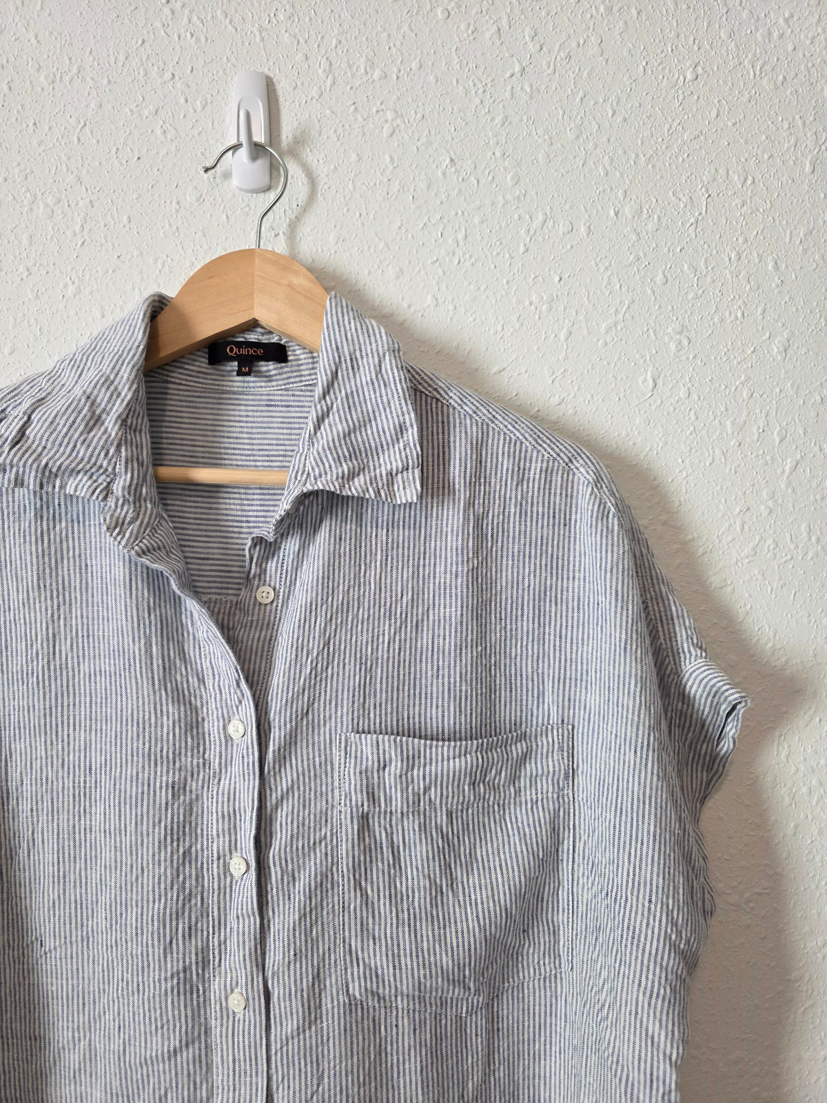 Quince Striped Linen Shirt (M)