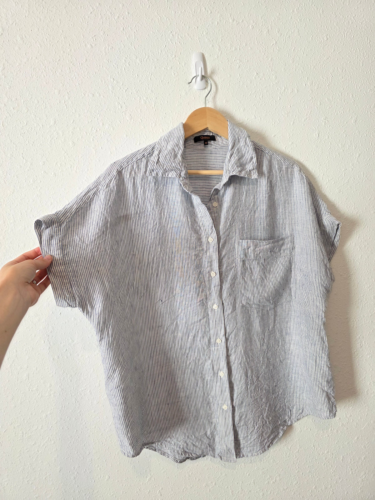 Quince Striped Linen Shirt (M)