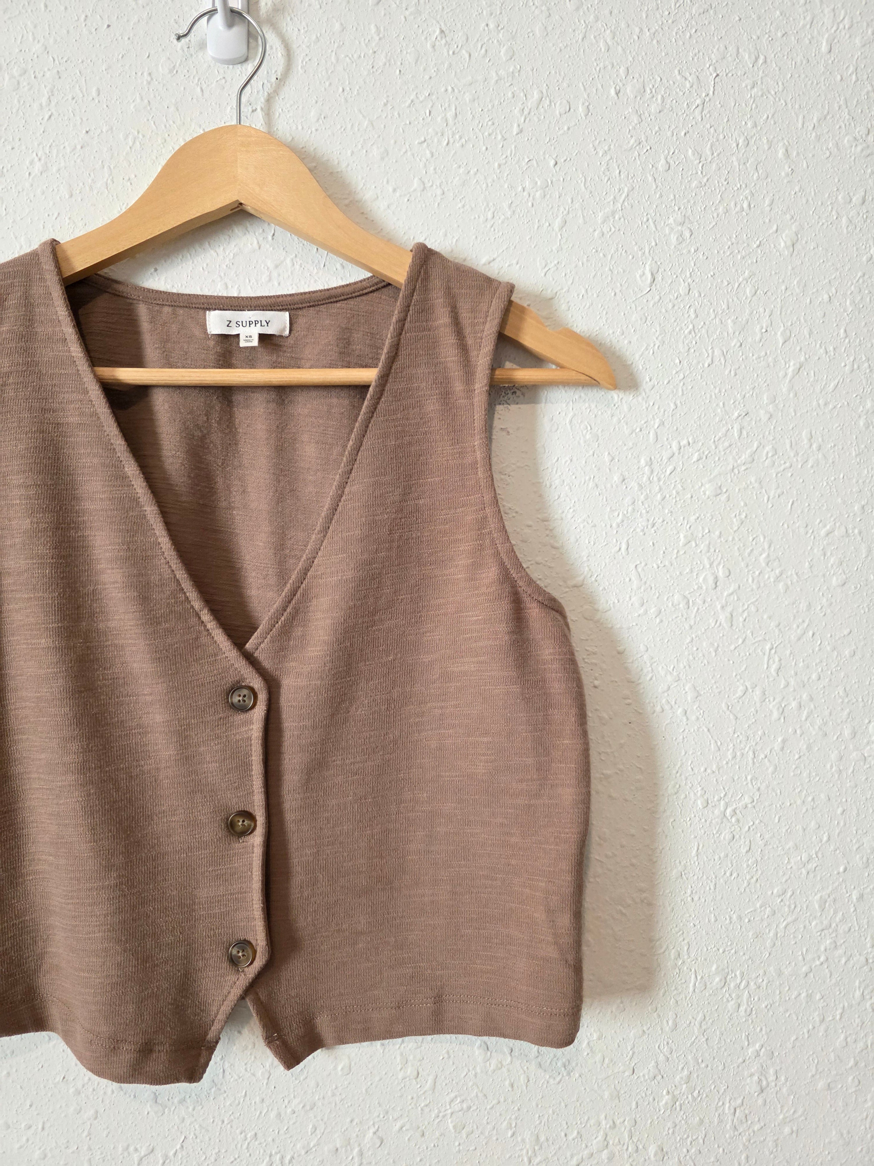 Z Supply Brown Button Front Vest (XS)