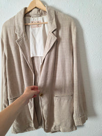 Free People Oversized Linen Blend Blazer (XS)