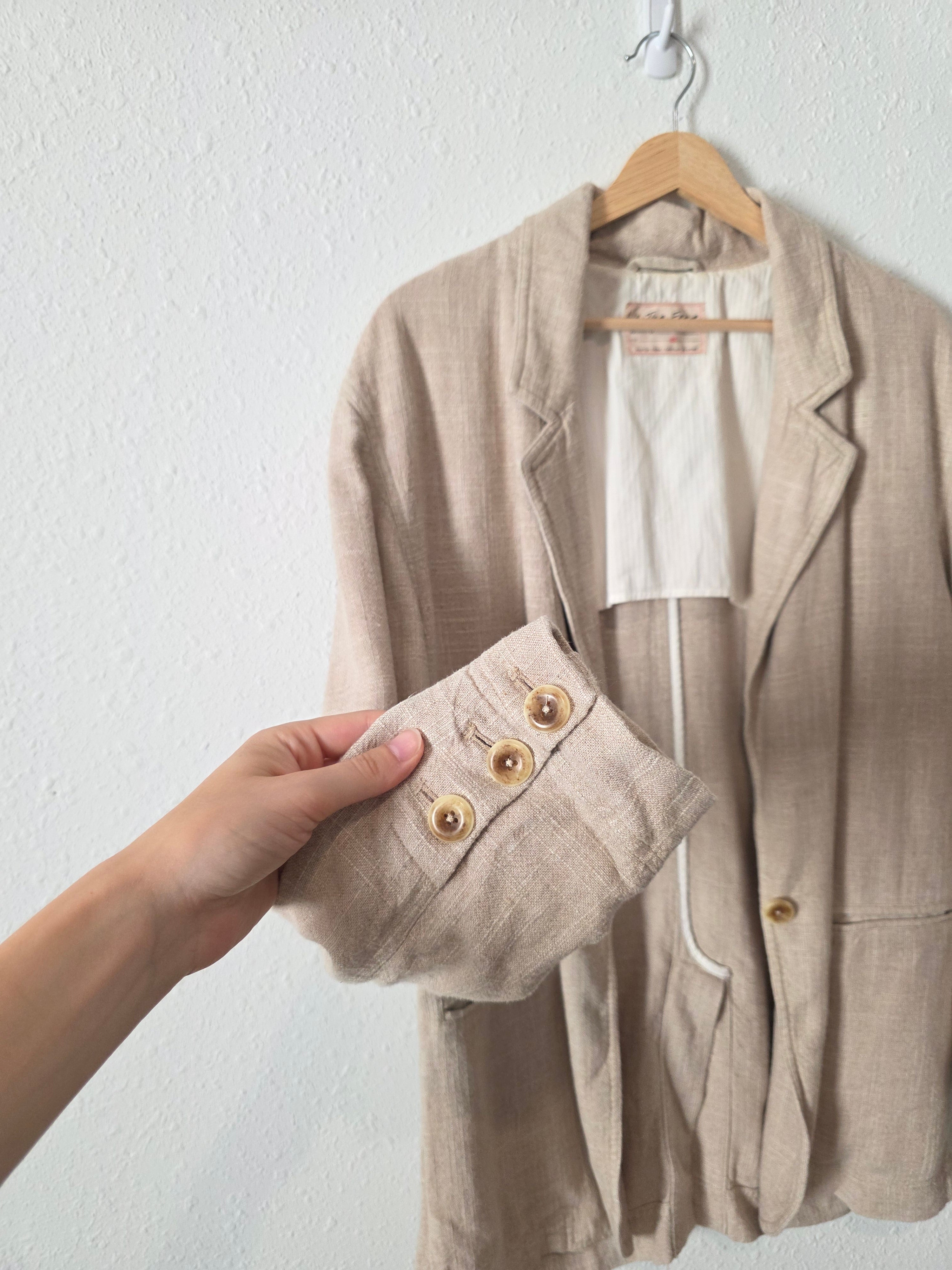 Free People Oversized Linen Blend Blazer (XS)