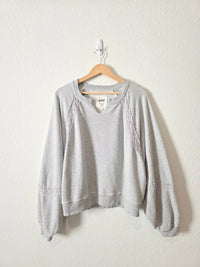 Aerie Gray Crochet Sweatshirt (M)