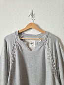 Aerie Gray Crochet Sweatshirt (M)