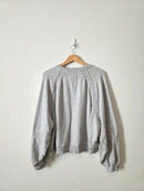 Aerie Gray Crochet Sweatshirt (M)