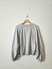 Aerie Gray Crochet Sweatshirt (M)