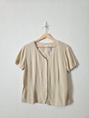 Vintage Checkered Button Front Top (L)