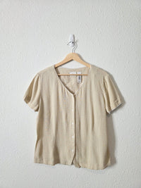 Vintage Checkered Button Front Top (L)