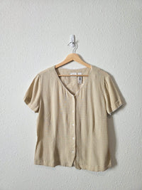 Vintage Checkered Button Front Top (L)