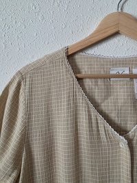 Vintage Checkered Button Front Top (L)
