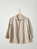 LL Bean Neutral Linen Button Up (M)