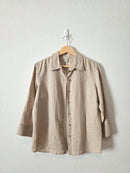 LL Bean Neutral Linen Button Up (M)