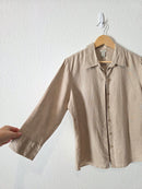 LL Bean Neutral Linen Button Up (M)