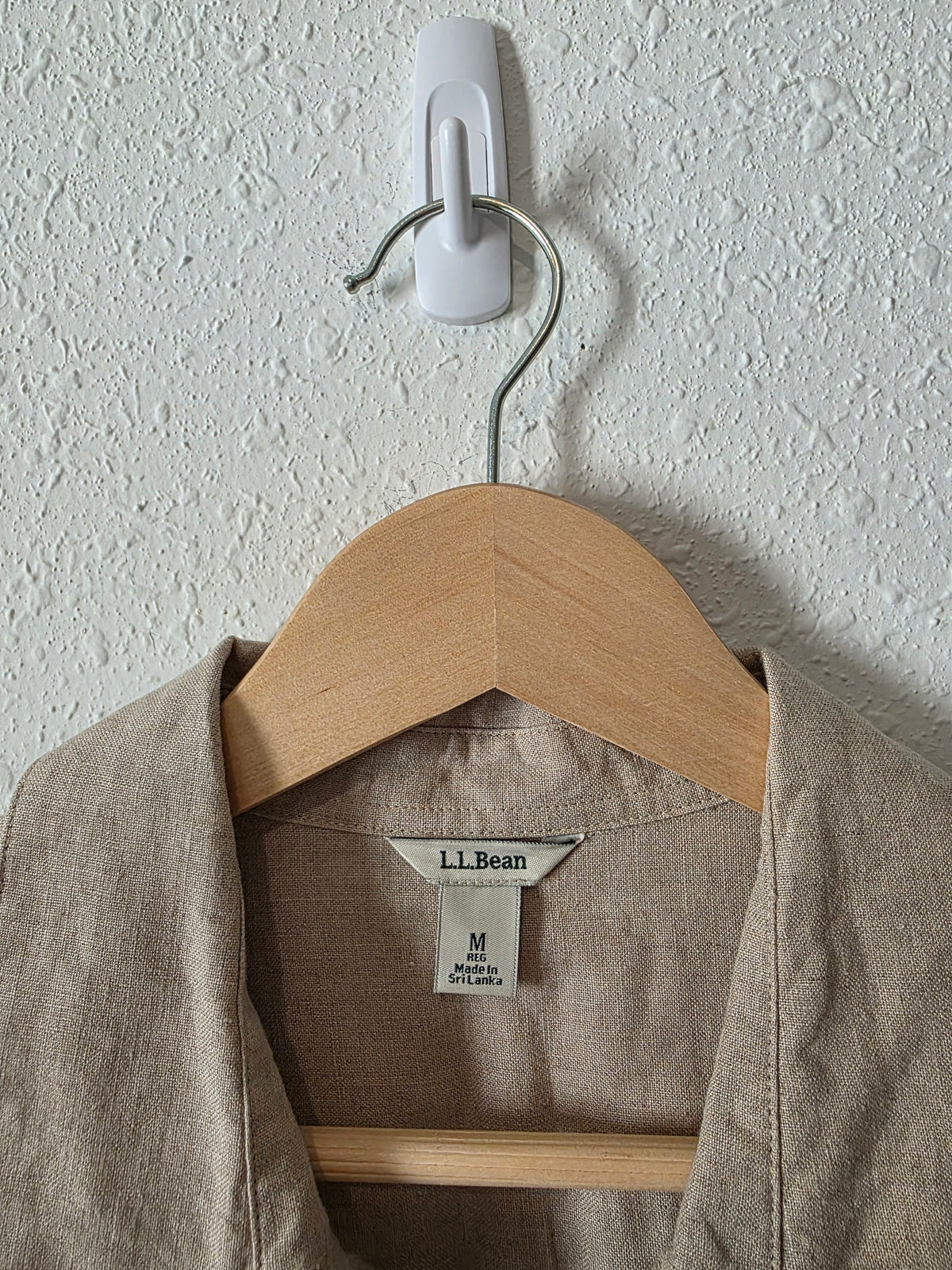 LL Bean Neutral Linen Button Up (M)