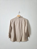 LL Bean Neutral Linen Button Up (M)