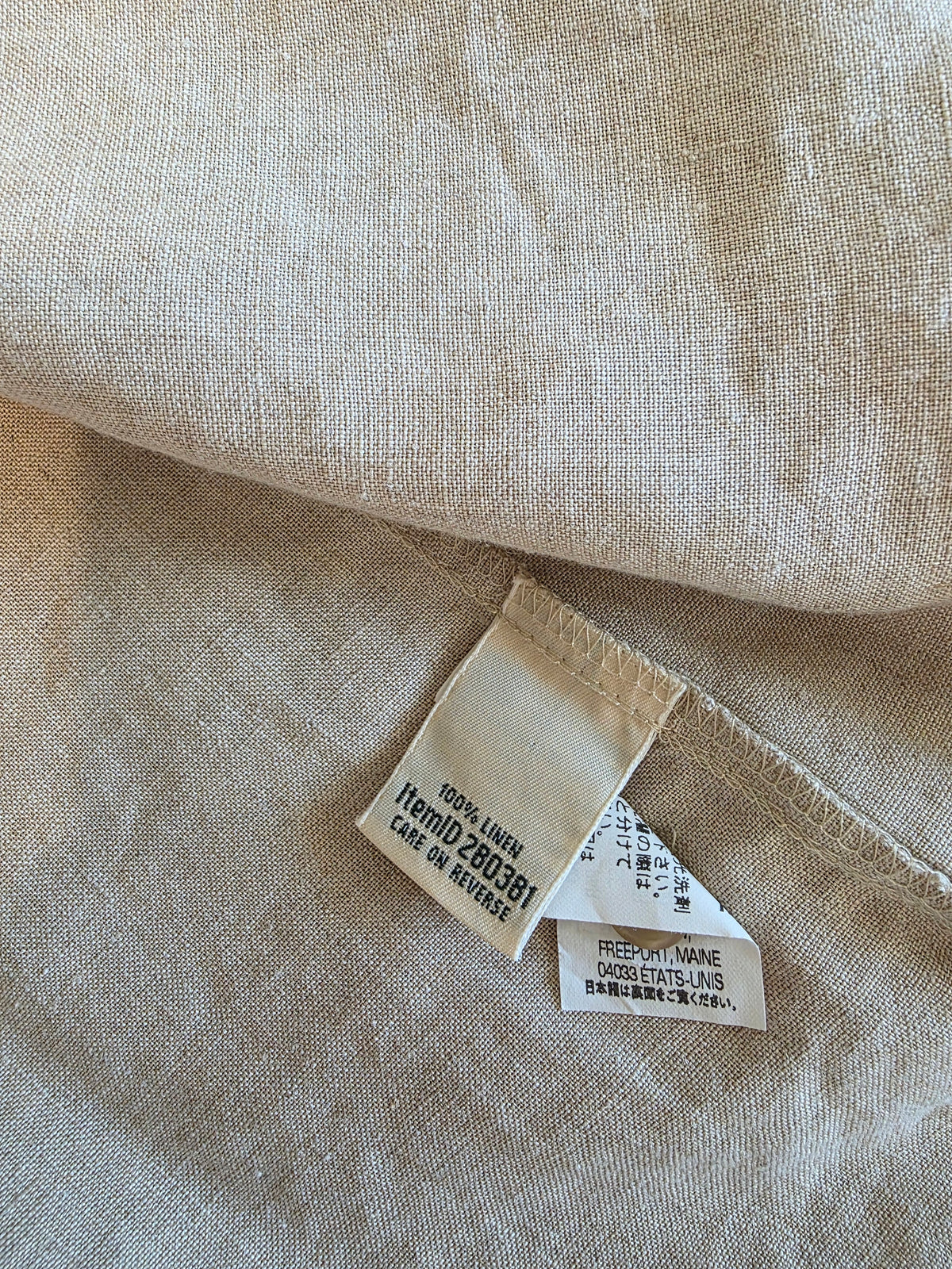 LL Bean Neutral Linen Button Up (M)