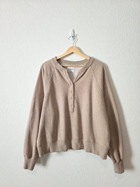 Abercrombie Oversized Henley Sweatshirt (XL)