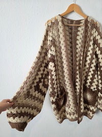 Hand Crochet Chunky Cardigan (XL-3X)
