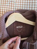 Aerie Brown Waffle Shirt Jacket (M)