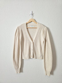 Aerie Puff Sleeve Cotton Cardigan (S)