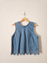 Abercrombie Denim Eyelet Tank (L)