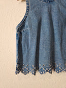 Abercrombie Denim Eyelet Tank (L)
