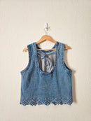 Abercrombie Denim Eyelet Tank (L)
