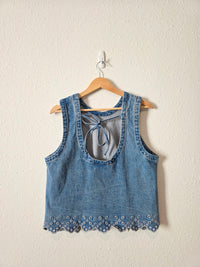 Abercrombie Denim Eyelet Tank (L)