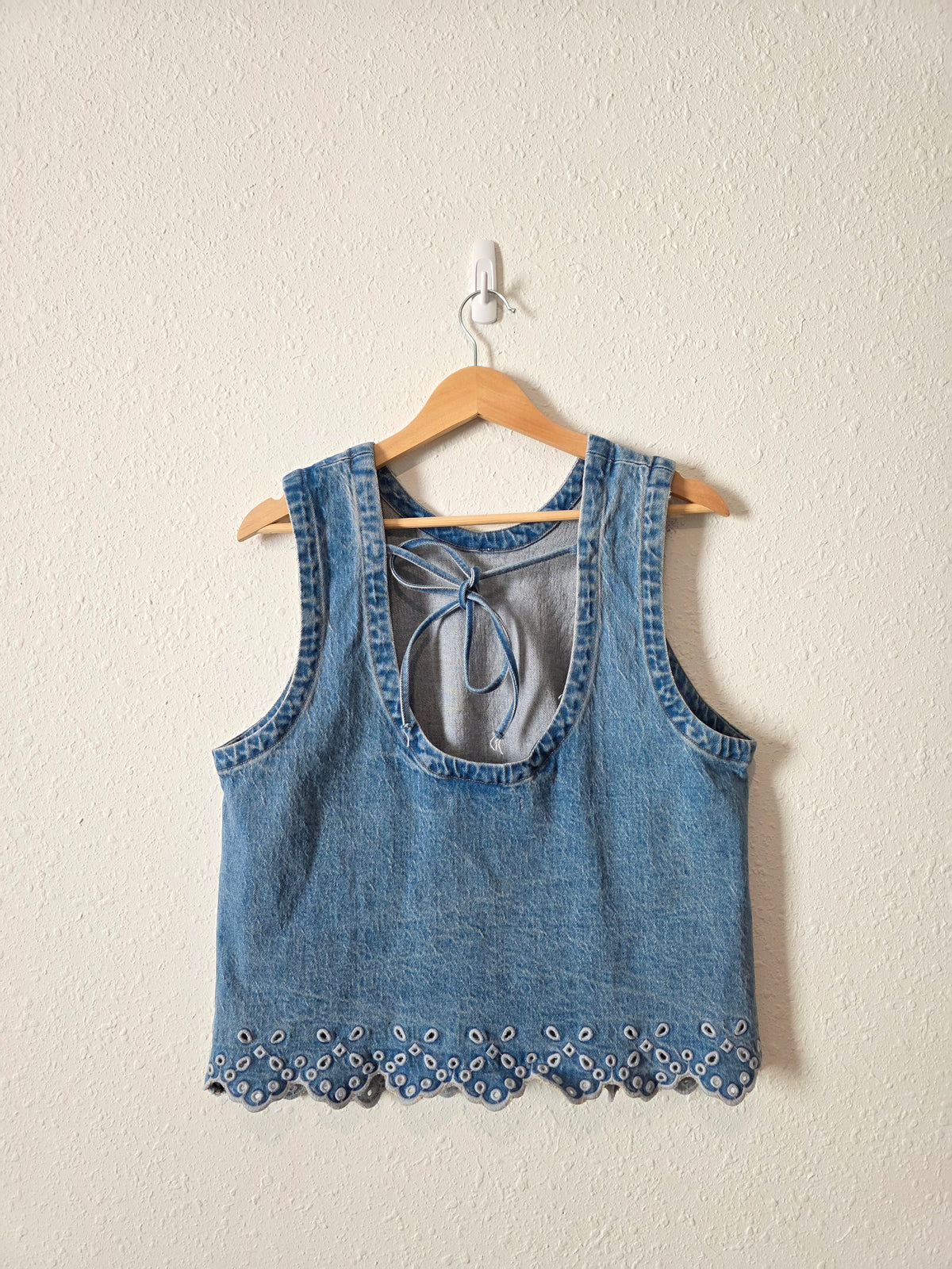 Abercrombie Denim Eyelet Tank (L)