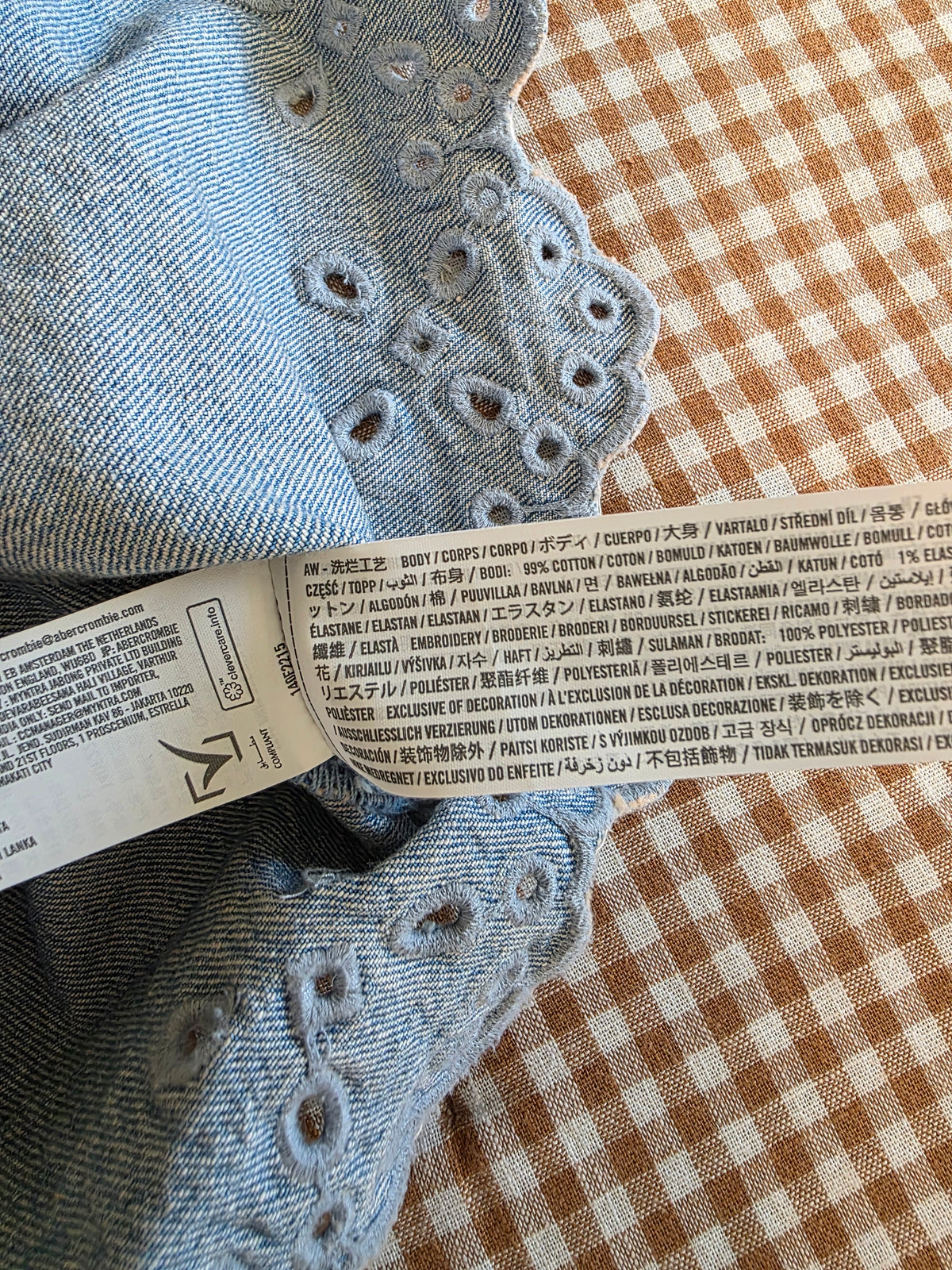 Abercrombie Denim Eyelet Tank (L)