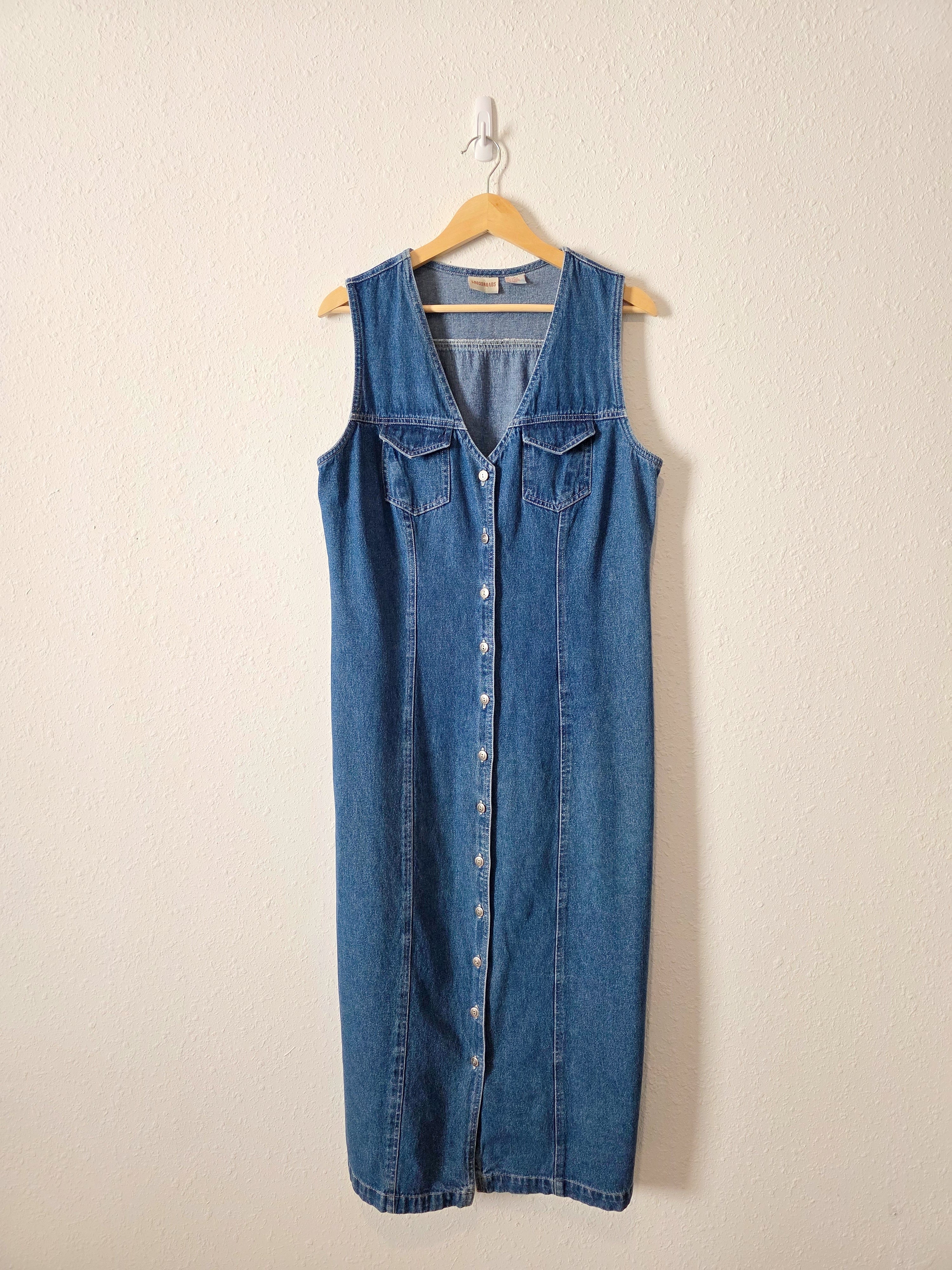 Vintage Denim Maxi Dress (L)