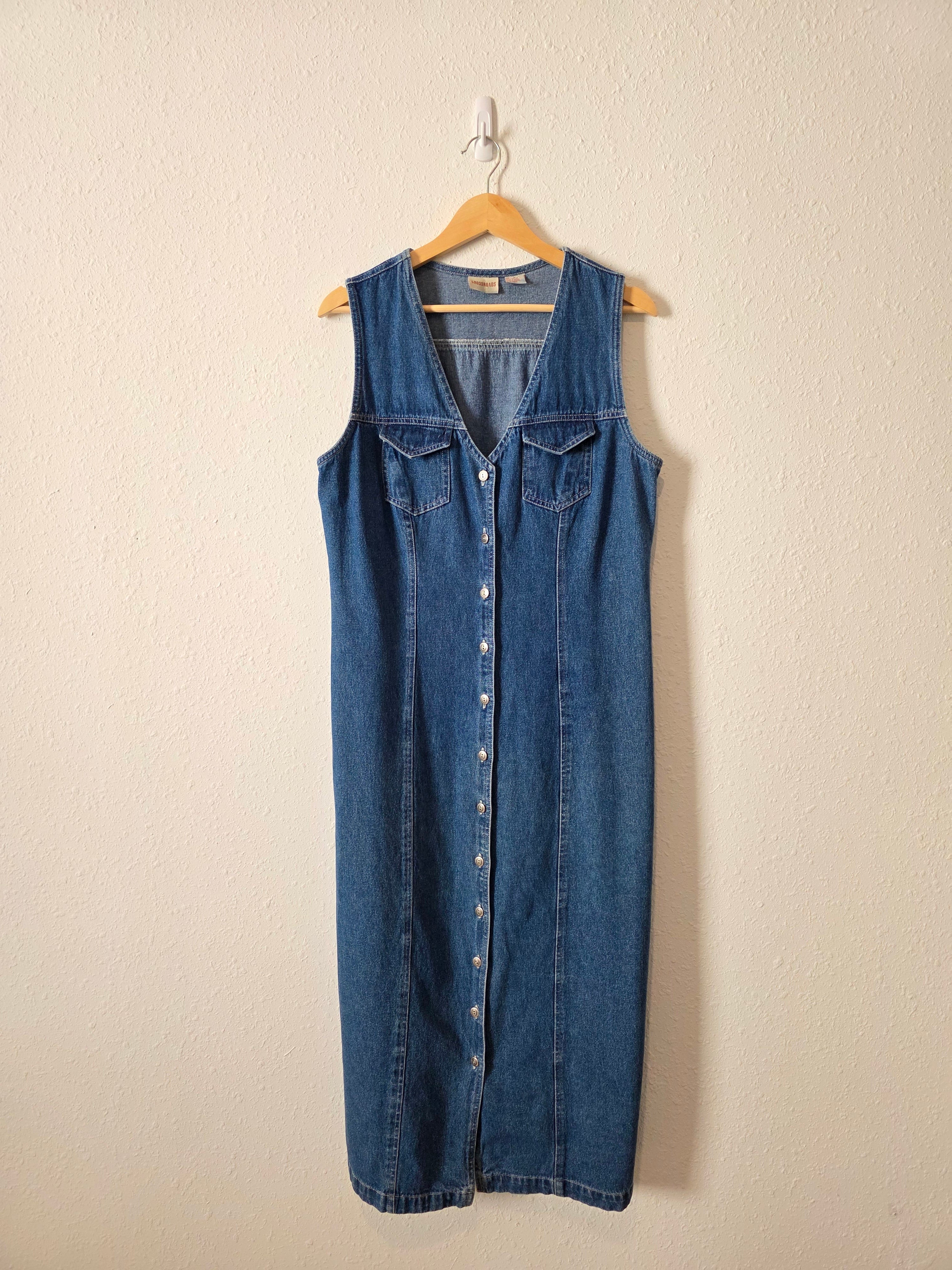 Vintage Denim Maxi Dress (L)