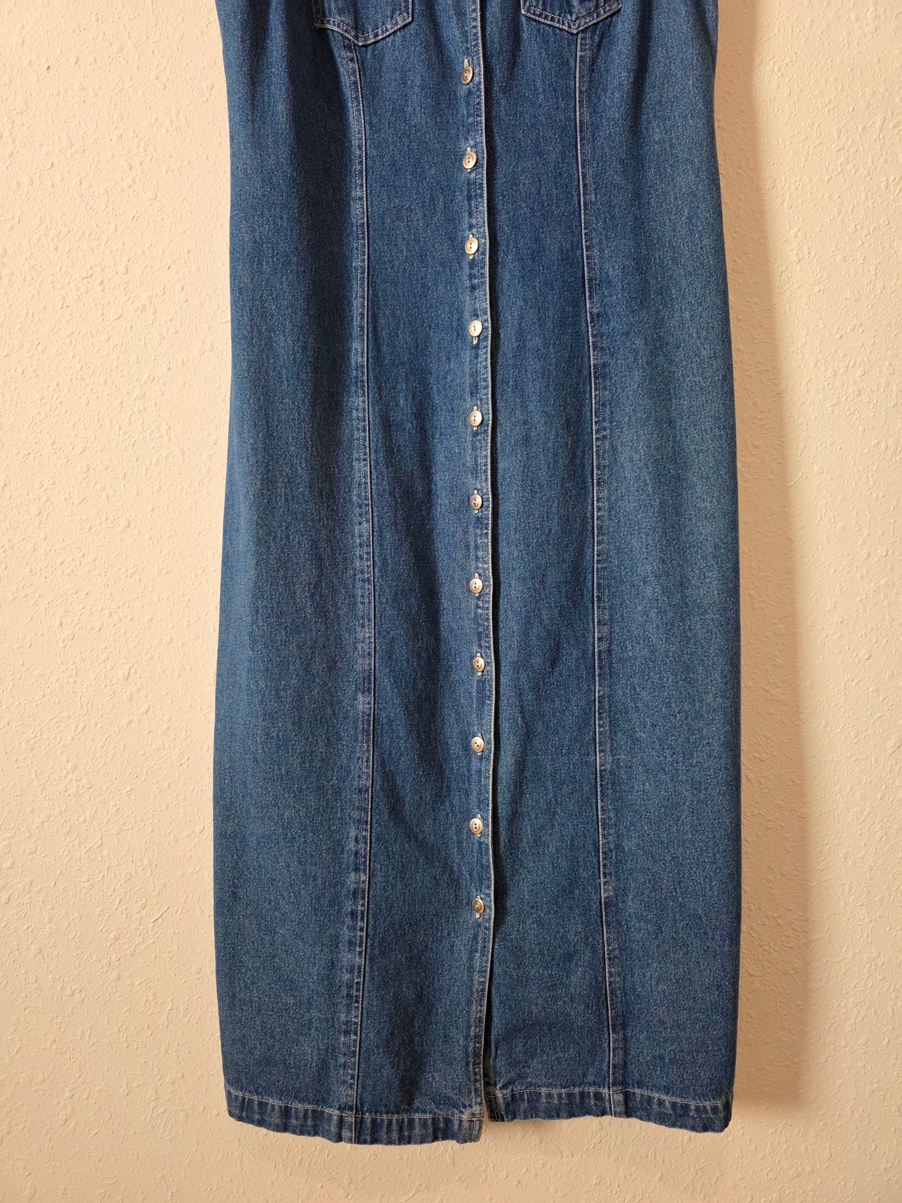 Vintage Denim Maxi Dress (L)