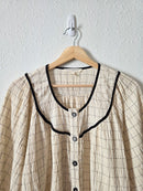 Grade & Gather Plaid Puff Sleeve Top (S)