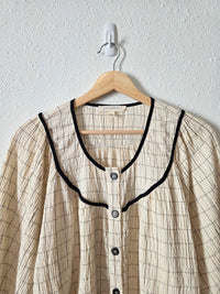 Grade & Gather Plaid Puff Sleeve Top (S)