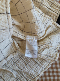 Grade & Gather Plaid Puff Sleeve Top (S)