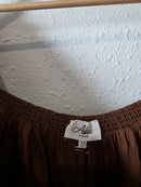 Able Brown Puff Sleeve Top (1X)