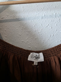 Able Brown Puff Sleeve Top (1X)