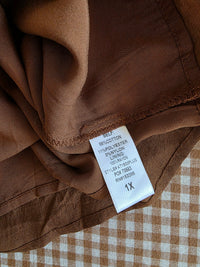 Able Brown Puff Sleeve Top (1X)