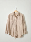 Neutral Striped Oversized Button Up (S)