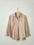Neutral Striped Oversized Button Up (S)