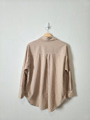 Neutral Striped Oversized Button Up (S)