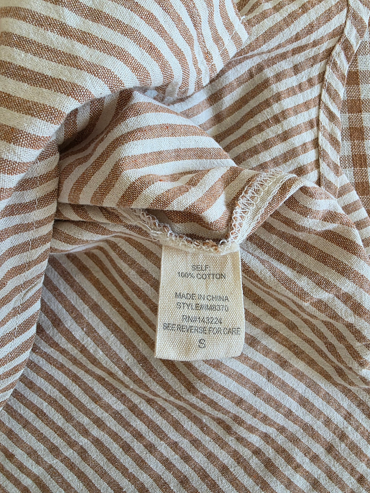 Neutral Striped Oversized Button Up (S)