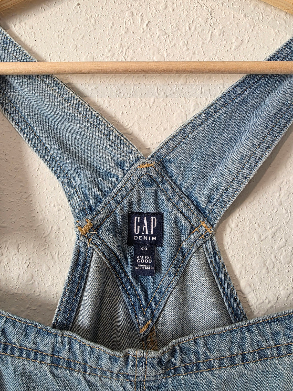 Gap Light Wash Denim Shortalls (XXL)