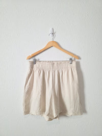 Quince High Waisted Linen Shorts (L)