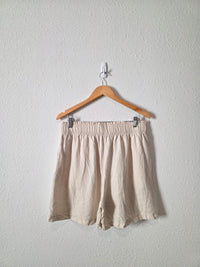 Quince High Waisted Linen Shorts (L)