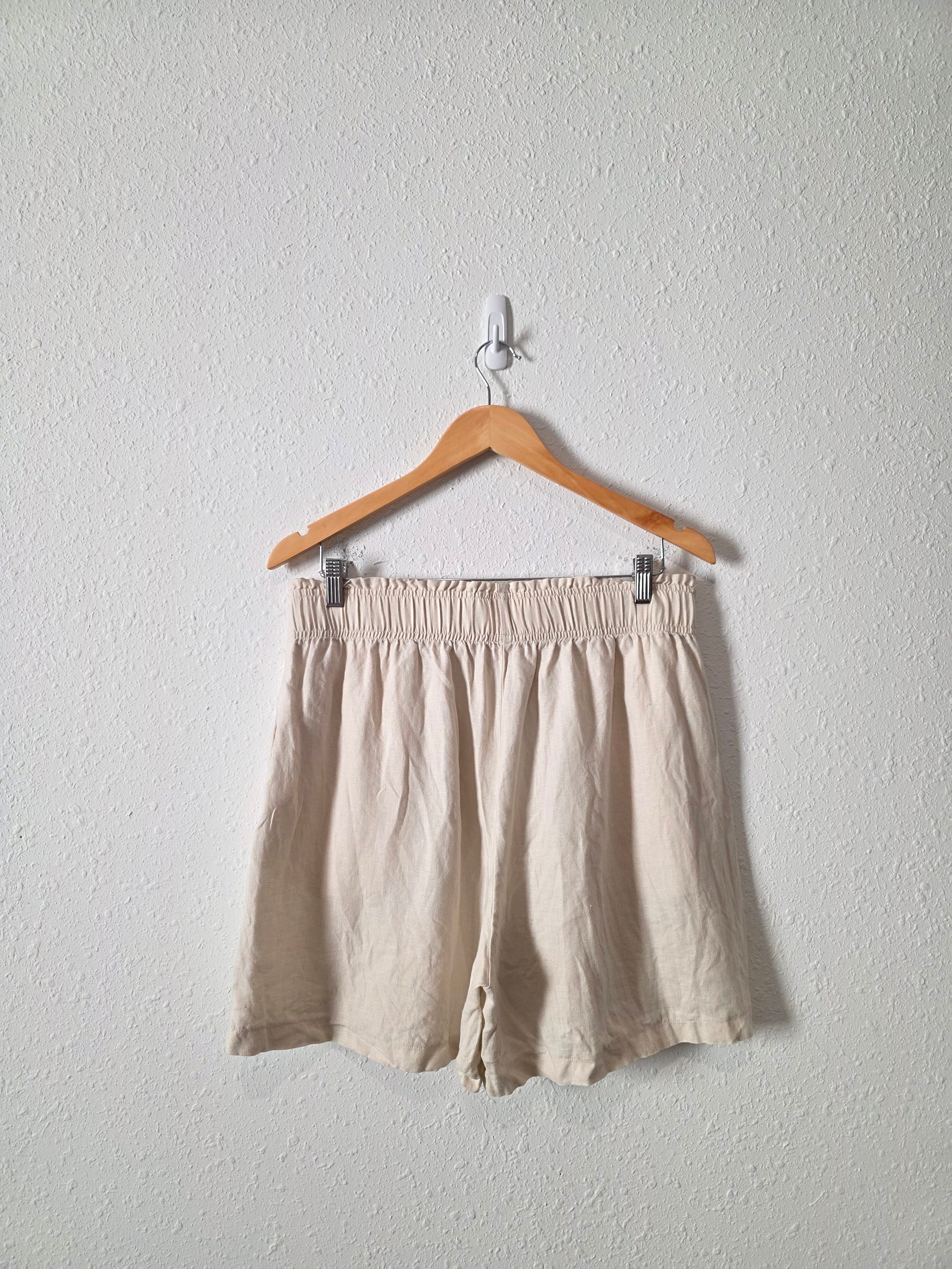 Quince High Waisted Linen Shorts (L)