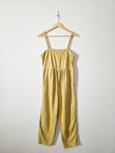 Anthropologie Mustard Cotton Linen Jumpsuit (XS)