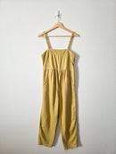Anthropologie Mustard Cotton Linen Jumpsuit (XS)